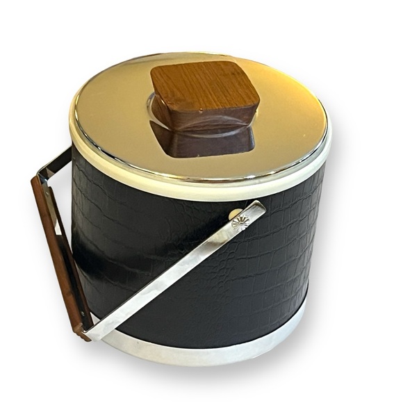 VTG MCM Faux Alligator Skin Kromex Ice Bucket - Picture 2 of 11